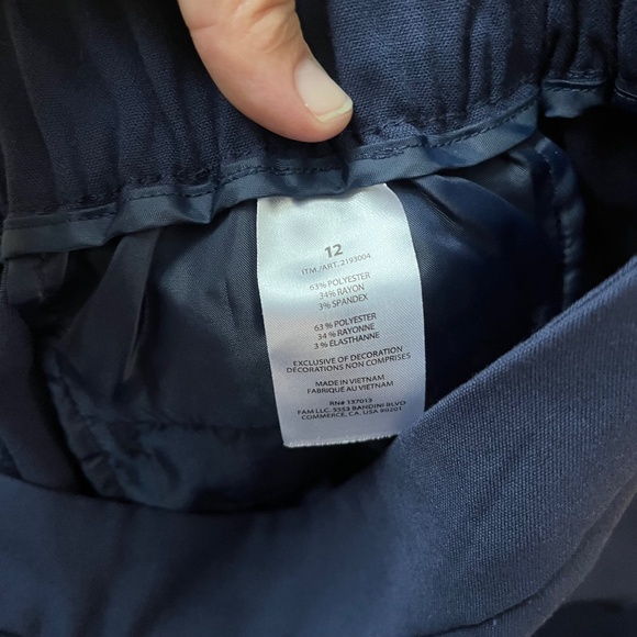 Banana Republic Hayden Navy High Rise Tapered Pants 12 - Picture 4 of 7